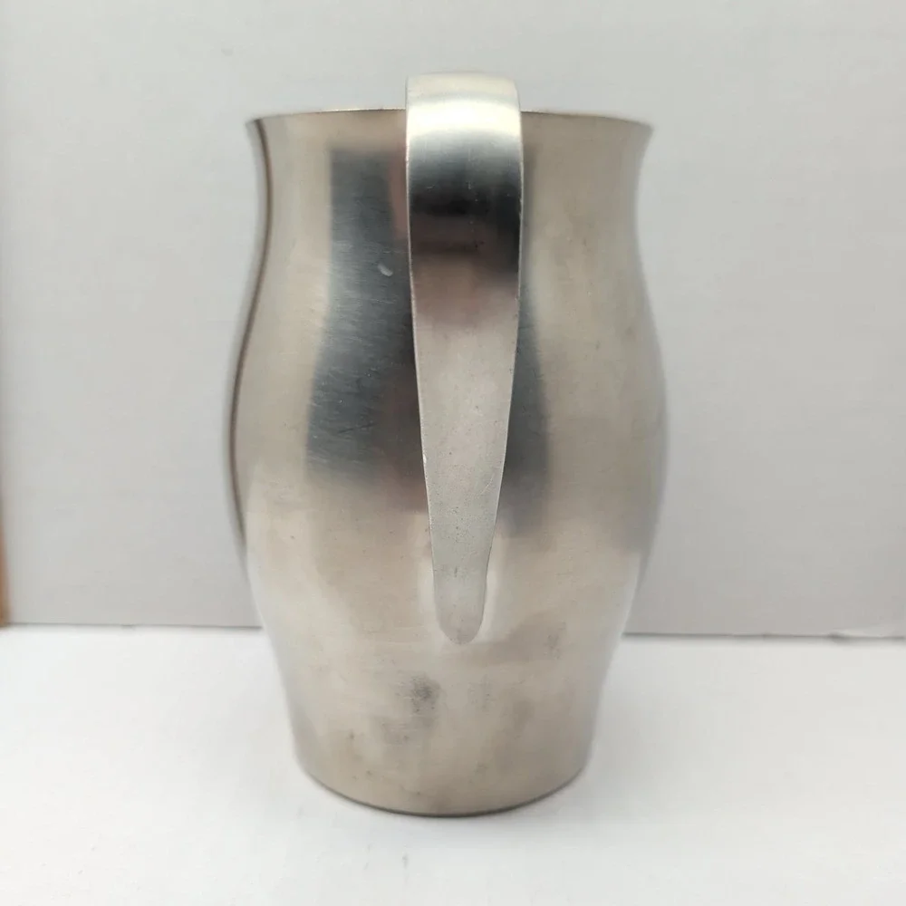 International Pewter Pitcher Vintage Silver Tone Metal Water Creamer Jug 6